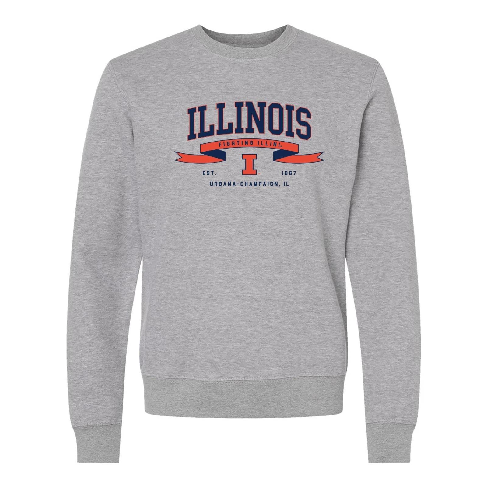 Illinois Ribbon Flight JA BTB Crewneck - Oxford 4XL