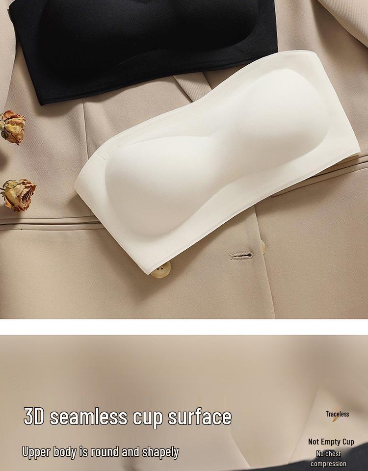 Seamless Strapless Skin-Tone Bandeau Bra for Women – Non-Slip, Off-Shoulder, Wireless Innerwear
