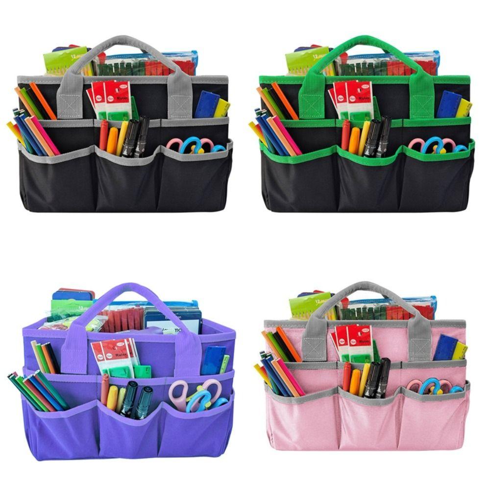 Multiple Pockets Teacher Tote Bag 600D Nylon Fabric Craft Organizer Tote Bag Home Organization