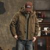 Men's Retro Down Workwear Ski Jacket with Detachable Liner - Warm Winter Outerwear