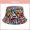 Graffiti Letter Fisherman Hat With Wide Brim For Summer Sun Protection