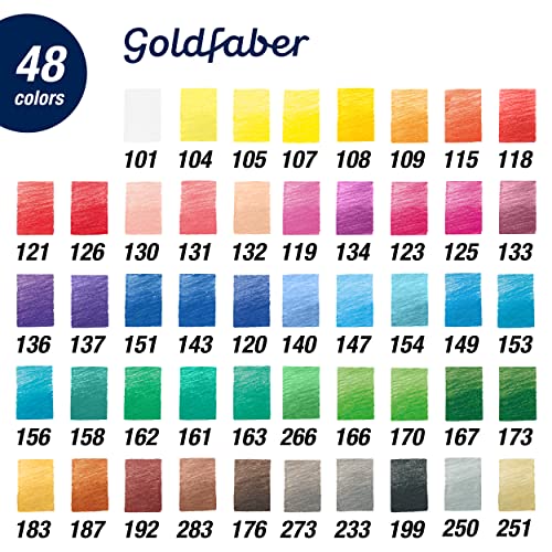 Faber-Castell Goldfaber Colored Pencil Set, 48 Colors In a Tin, 114748