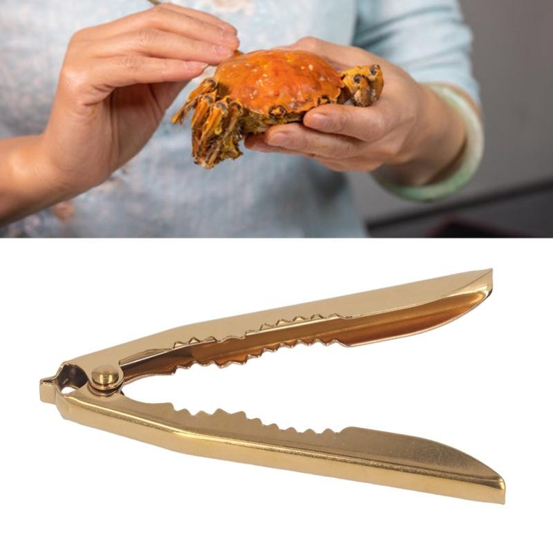 Gold Crab Cracker Non Slip Robust Stainless Steel Nutcracker Chestnut Walnut Opener Clip For Kitchen