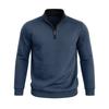 Autumn Winter Men's Solid Color Plaid Hoodie Fashion Stand Collar Half Zipper Casual Sweatshirts Men Loose Pullovers