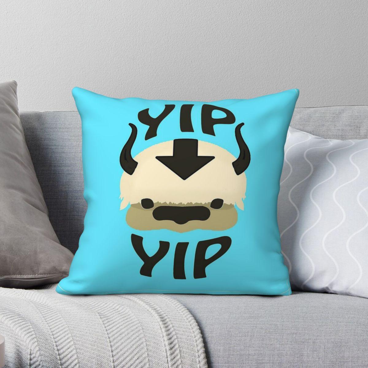Green Harvest Unisex Avatar The Last Airbender Yip Yip Appa Pillowcase Polyester Linen Velvet Creative Throw Pillow Case Sofa Seater Cushion Case 18