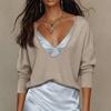 Women's V-Neck Blouse Fashion for Casual Daily Wear