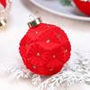 12 Stück 8cm Beflockte Weihnachtskugeln Set Rot Grün Christbaumschmuck Kindergeschenke