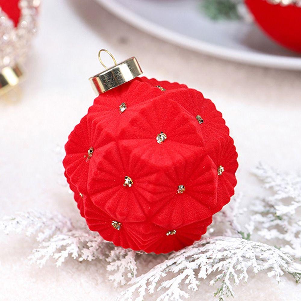 12 Stück 8cm Beflockte Weihnachtskugeln Set Rot Grün Christbaumschmuck Kindergeschenke