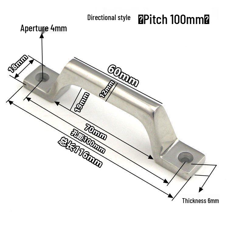 304 Stainless Steel Heavy-Duty Bow-Shaped Surface-Mounted Door Handle