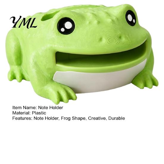 Memo Note Holder Cute Frog Adhesive Dispenser, Creative Cartoon Animal Stationery Organizer, 3D Office Decor Print Stable Stand for Desk And