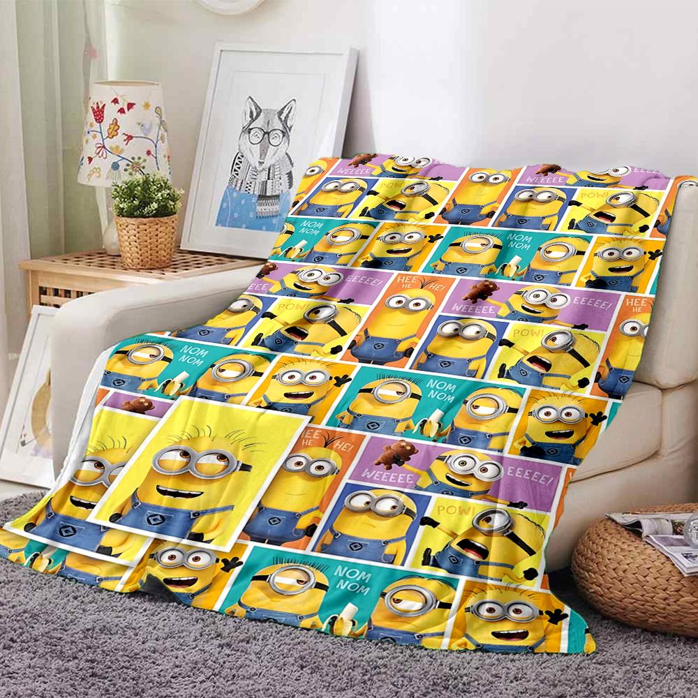 Despicable Minions Collage Blanket Soft Throw Blanket For Home Bedroom Bed Sofa Travel Office Solid Christmas Blanket
