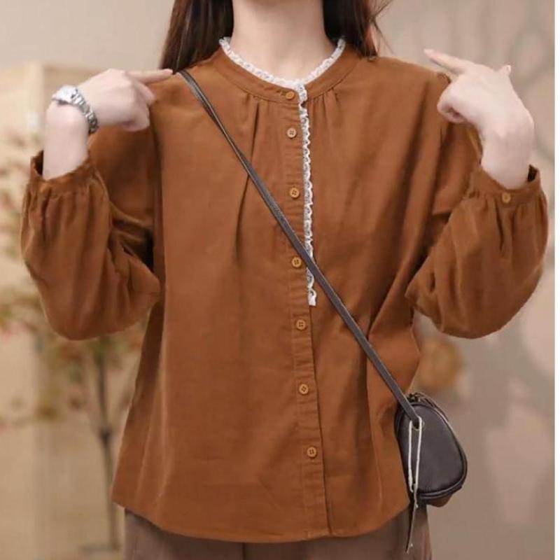 Plus Size Women's Top Coat for Autumn and Winter High-End Style Tummy-Hiding Slimming Shirt Jacket