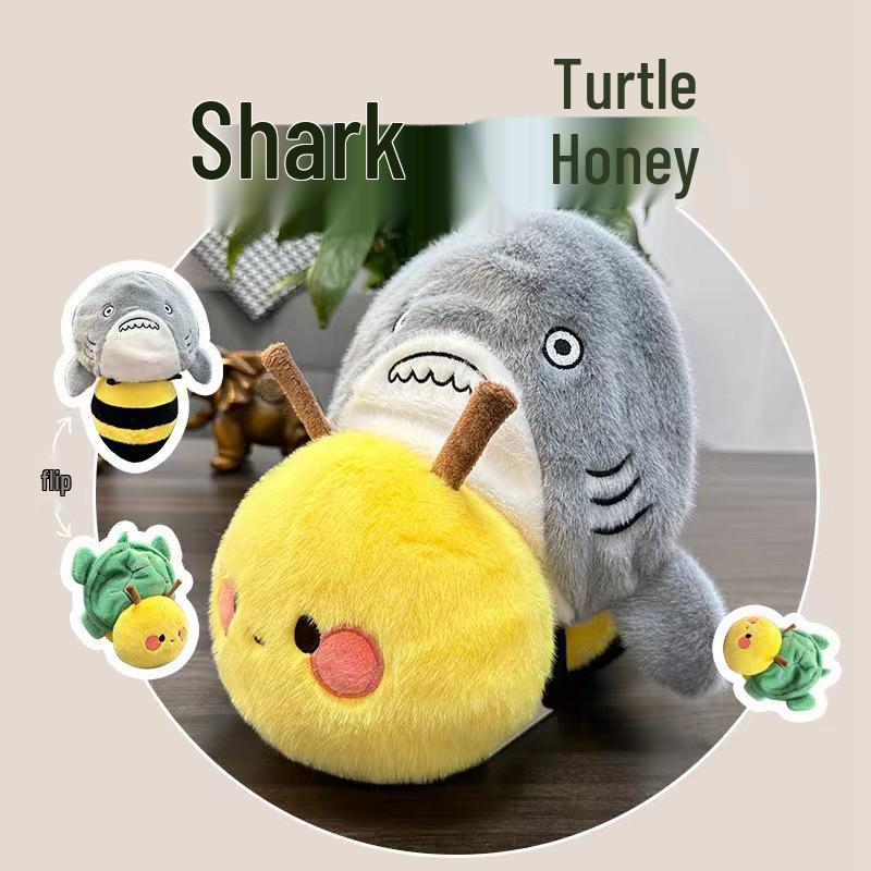 Creative Plush Animal Friends: Fox, West Highland Puppy, Transformation Doll, Shark, Bee, Turtle