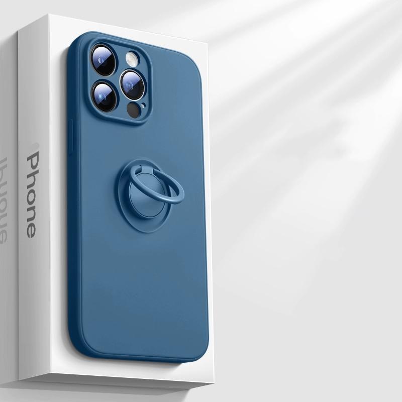 Luxury Liquid Silicone Ring Holder Case For iPhone 15 14 13 12 11 Pro Max Mini X XR XS Max 7 8 Plus SE   Cover