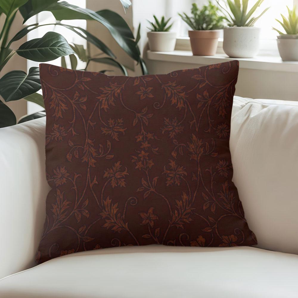 Vintage Brown square Jacquard Pillow Cover for Sofa Office Waist Cushion Cover Home Decorative Pillowcase