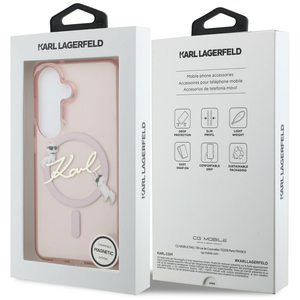 Karl Lagerfeld IML KC Script MagSafe Case for Samsung Galaxy S26 Pink