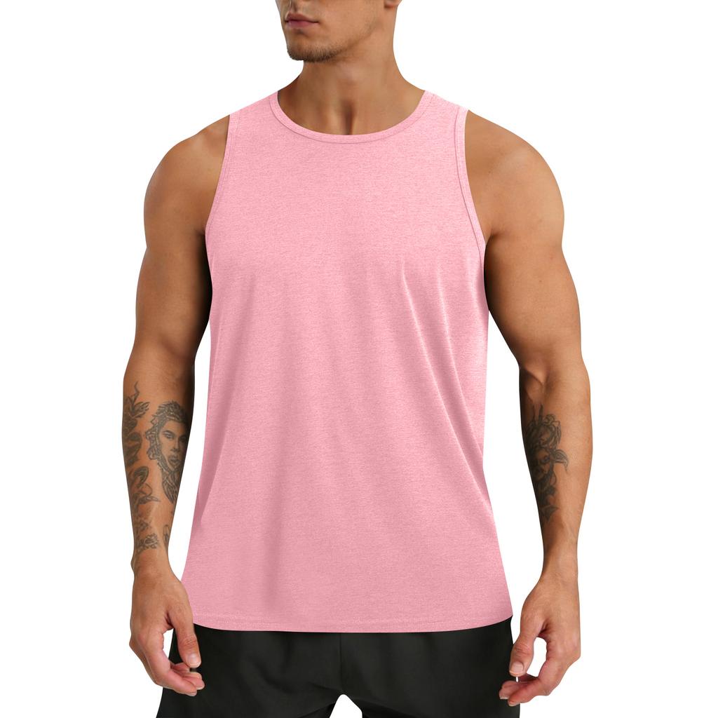 Men's Round Neck Sleeveless Top Men's Fitness Quick-Drying Sports Vest