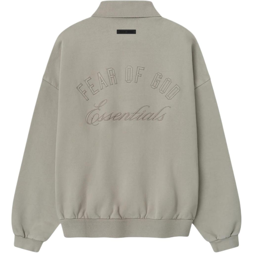 Fear of God Essentials Classic Polo Sweatshirt Smoke Grey Men Tops 192HO252041F