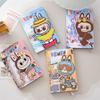 A6 Carnet en Tissu Dessin Animé Pliant Magnétique A6 Couverture Rigide Couverture Rigide Page Couleur Bloc-notes Compte à la Main Mignon