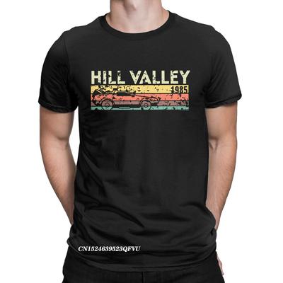 Camiseta Hill Valley 1985 para Hombre Tops Camisetas Doc Brown Marty Delorean Viaje en el Tiempo Película BTTF Camisetas Tallas Grandes
