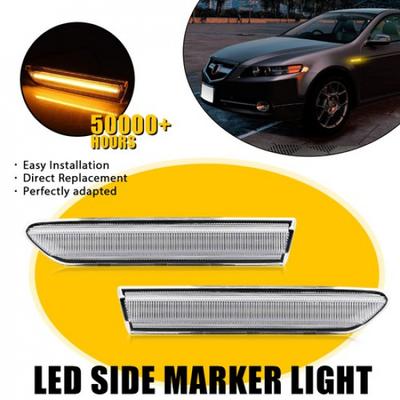 For 2004-2008 Acura TL BASED MODELS Clear Front Amber LED Side Marker Light EXV
