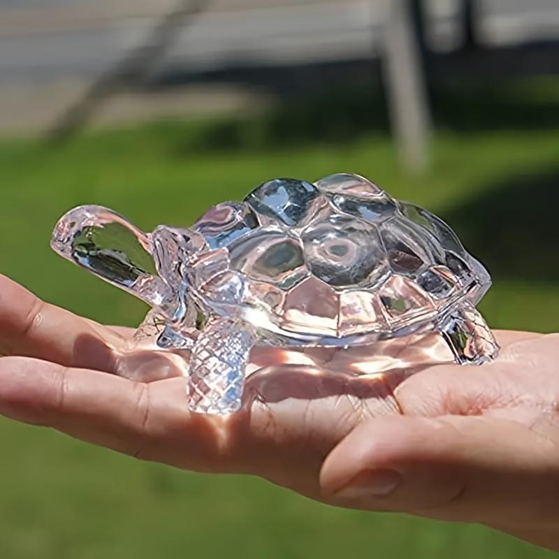 1PC Crystal Turtle Ornament, Mini Turtle Statue, Chinese Lucky Ornament, Cute, Suitable for Family.