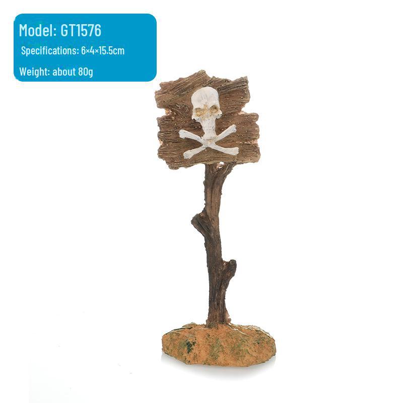 Simulated Cartoon Road Sign Ornament for Aquarium Landscaping