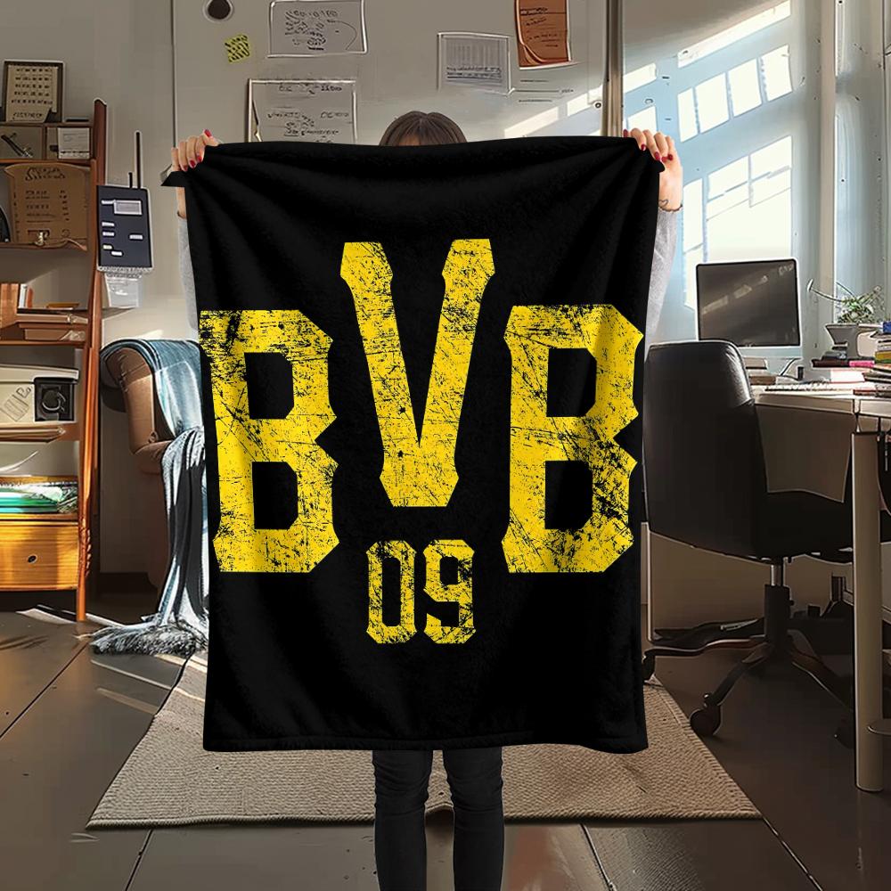 1 Manta de Franela con Estampado del BVB, Alta Calidad para Todas las Estaciones, Decoración del Hogar, Calidez y Comodidad, Perfecta para Regalos de Navidad