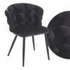 Velvet Chair with Interwoven Black Minimalist Metal Legs for the Living Room