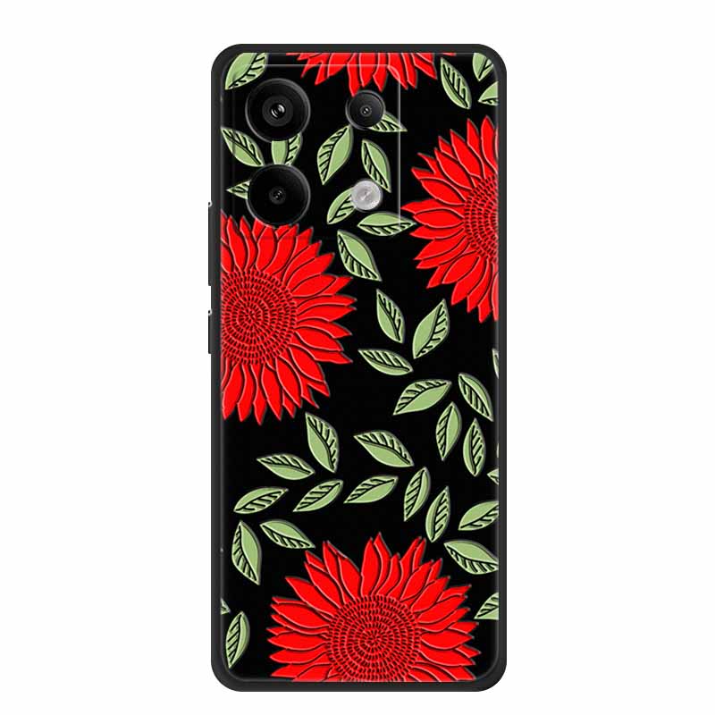 3D Emboss Case For Redmi Note 14S Case 14 S Coque Black Silicone Soft Back Cover For Redmi Note 14 4G 5G Phone Case Note14 Pro