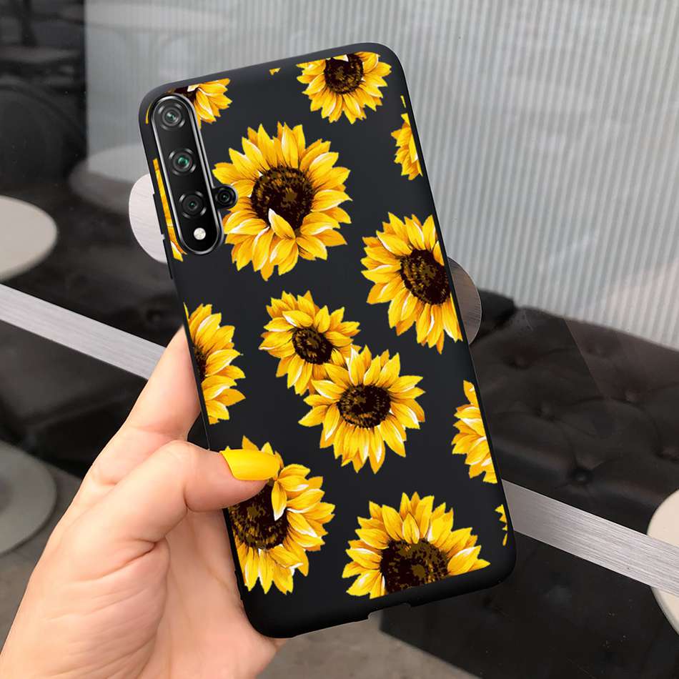 For Huawei Nova 5T Case Beautiful Girl Flower Phone Case For Huawei Nova5T YAL-L21 Soft Silicone Shockproof Back Cover Bumper
