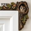 Forest Theme Room Accents Chipmunk Tree Hollow Door Topper, Decorative Wood Frame Sign, Whimsical Doorway Sculpture Woodland Animal Wall Art for Home