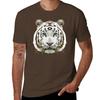 White Tiger T-Shirt Boys Animal Print Cute Tops Customizeds Mens Graphic T-shirts Big and Tall