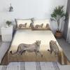3D White Tigers Bedding Animals Bed Sheet Set Tiger Bed Flat Sheet With Pillowcase Soft Polyester  Home Textile King Size Style
