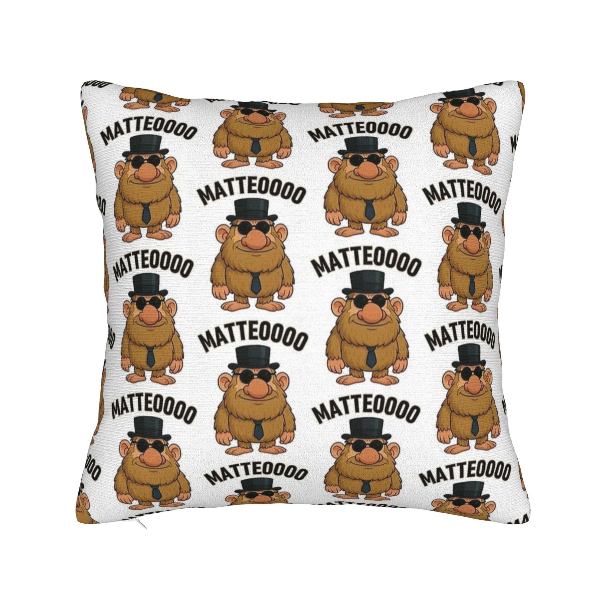 

Matteo Italian Brainrot Meme Mateo Brainrot Mateooo Pillow Cover Comfy Cushion Cover Morden Pillow Case For Living Room Chair 12x12Inch