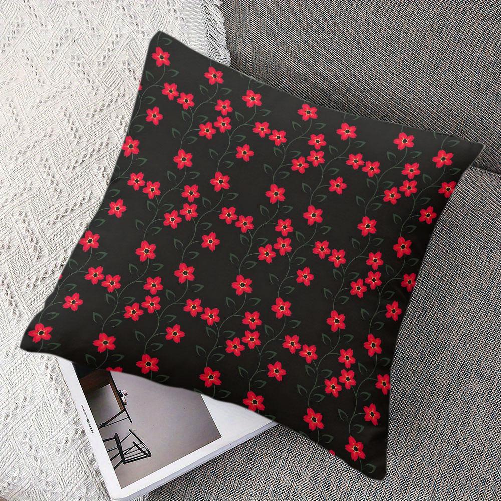 Scarlet Vine square Jacquard Pillow Cover for Sofa Office Waist Cushion Cover Home Decorative Pillowcase