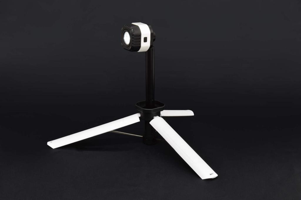 Nichido Kogyo 2-Way Camping Light Tomosuru LEH-2WAYL-CH, a Rechargeable LED Light That Can Be Used As a Tripod Light or a Handheld Light.