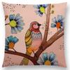New Arrivals Watercolor Little Birds Pillow Case Floral Home Decor Cushion Cover