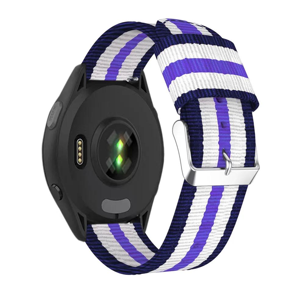 22mm 20mm Canvas Nylon Strap For Garmin Forerunner 570 965 265 165 55 970 Venu 3 Bracelet Belt Vivoactive 6 5 Approach S50 Band