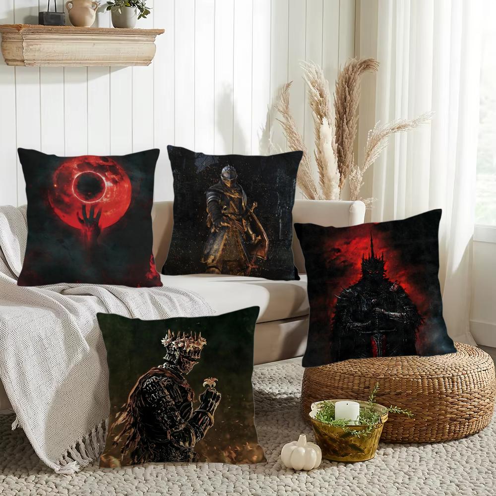Game DDark SSouls Cushion Cover Silky Short Plush Invisible Zipper Dustproof Sofa Pillow Case for Home Decor