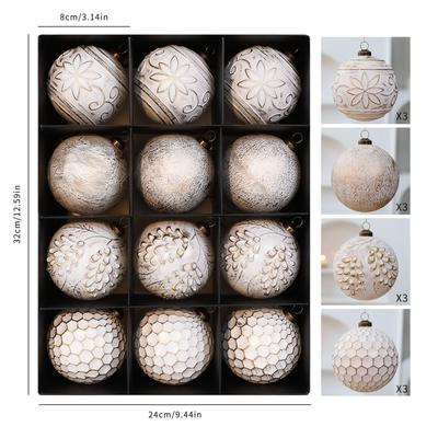 12Pcs Christmas Balls Decorations Christmas Tree Ornaments Ball Hanging Pendants Home Party Decor New Year Navidad Decor