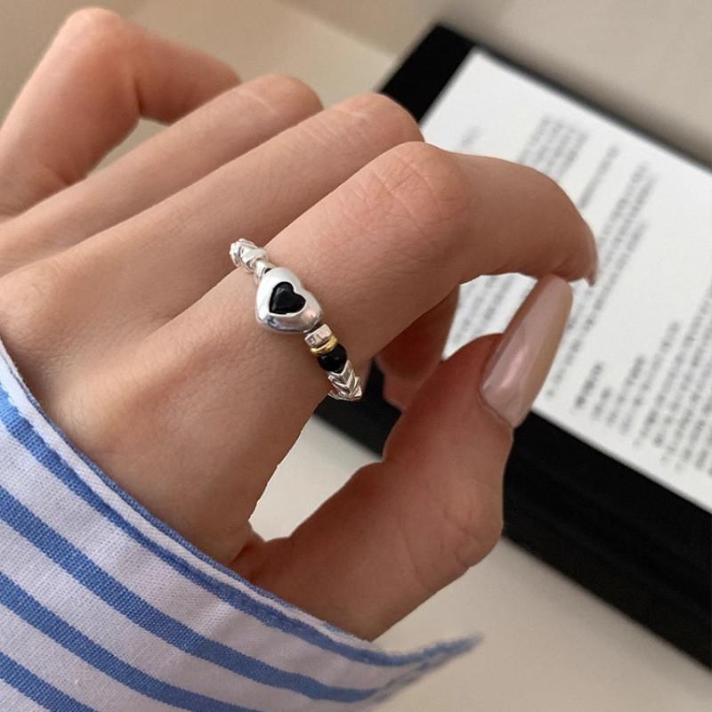 Chic Heart Design Copper Ring For Women Stylish Elegant Everyday Accessory