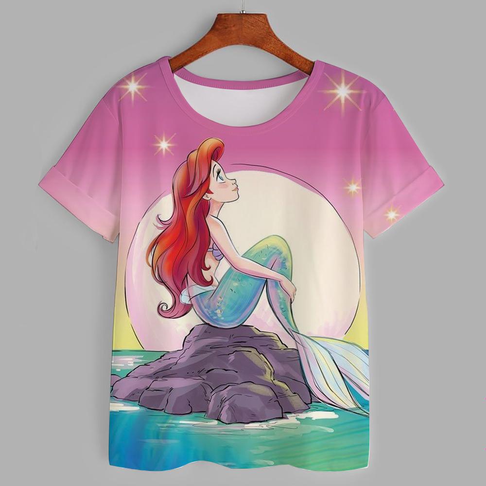 Frozen Elsa Princess 3D T-shirt Casual Boys and Girls Children's Cartoon Top 2026 Summer Edition