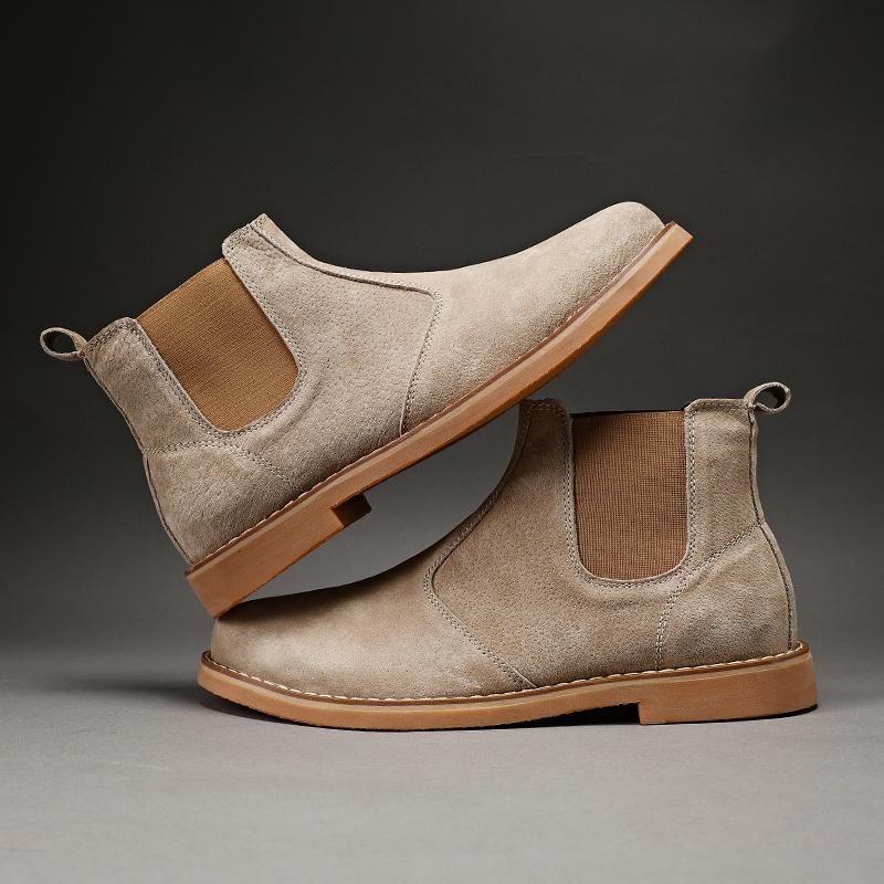 Základní boty Pánské Boty Móda Značka Chelsea Boot Zimní Semiš Kožené Vintage Kotníkové boty Teplá kožešina Klasické Denní kancelář Ruční výroba