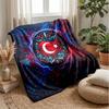 Turkey Football Printed Flannel Blanket Skin Friendly Warm Decorative Throw for Indoor Couch Bed Daily Use
