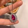 Jewelry Supply Jewelry Set Simulation Red Corundum Pendant 8 * 14 Ring 8 * 14