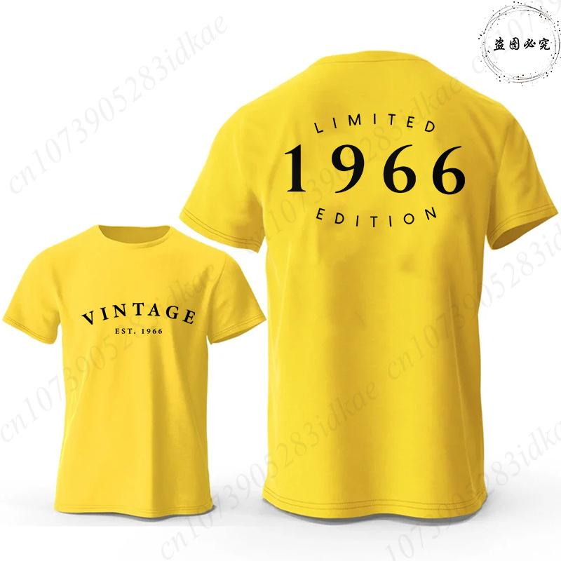 Vintage Est 1966 Limited Edition 60th Birthday Tees Mens Oversized O Neck Short Sleeve Tshirts Fashion Graphic Male Clothing