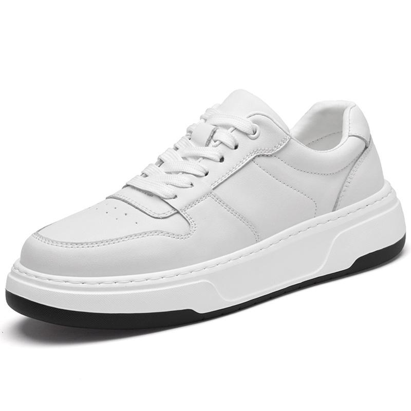 Men's shoes Invisible heightening shoes 8cm thick-soled trendy sports shoes Little white shoes Cowhide inner heightening 6 casual board shoes