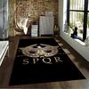 Roman SPQR Eagle Emblem Carpet with Laurel Wreath Design Black Background Suitable for Use As an Anti-slip for Living Room Bedroom Sofas