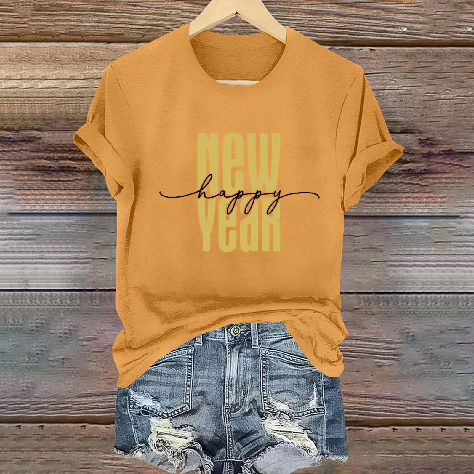 

Женские футболки с длинным рукавом и круглым вырезом 2025 года, новогодние принты, рубашки с рукавами-фонариками, блузки на пуговицах, топы XXXL жёлтый